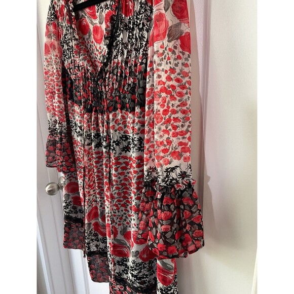 Notations Women’s Plus Red Top Blouse 2XL Boho Tunic Multicolor Peasant Shirt - Picture 2 of 9